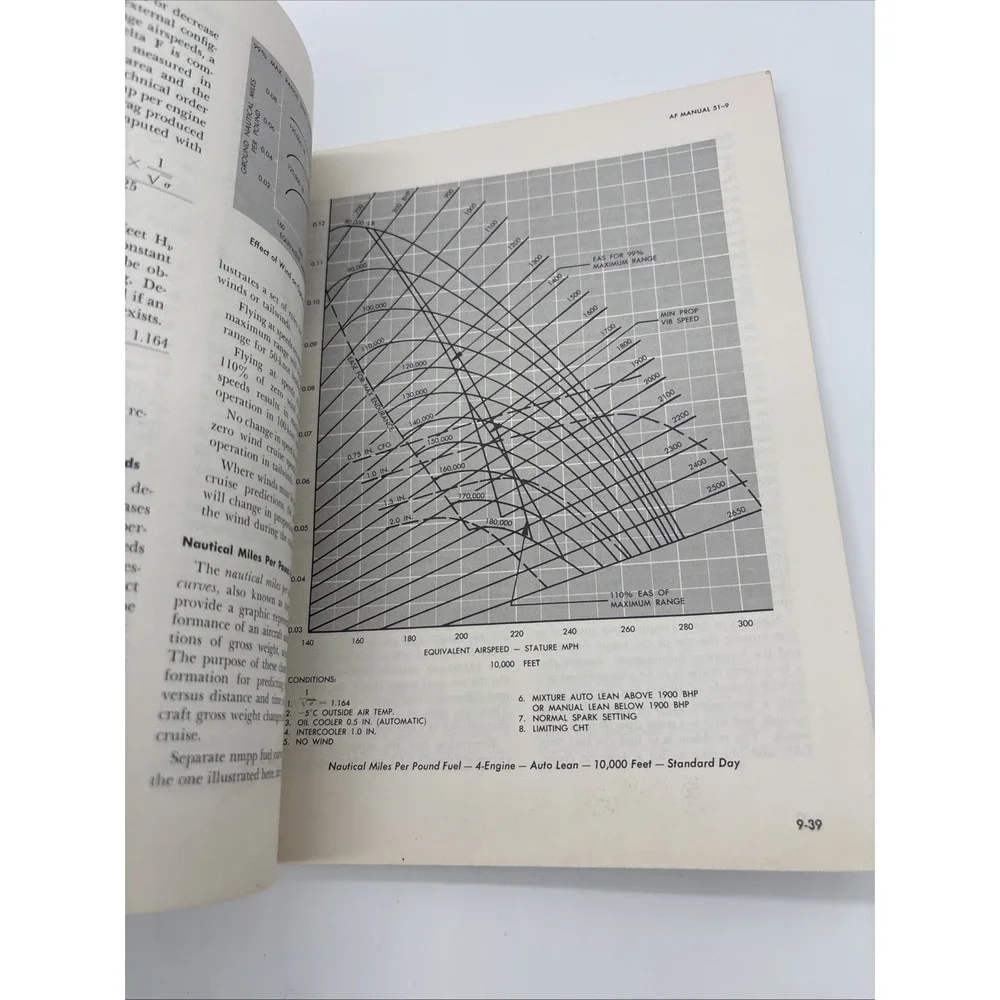 Vtg 1961 USAF AF Manual 51-9 Aircraft Performance Flight Engineer Book Cold War